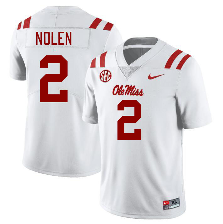 Men #2 Walter Nolen Ole Miss Rebels College Football Jerseys Stitched-White